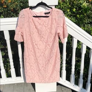 Blush Pink Floral Lace Dress